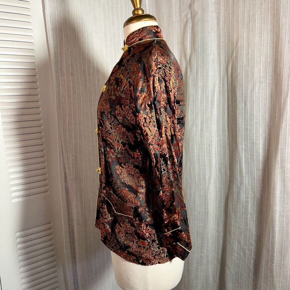 Peony Brand | Women’s | Blouses | M | Vintage Traditional Black Chinese Button-D - Picture 3 of 6